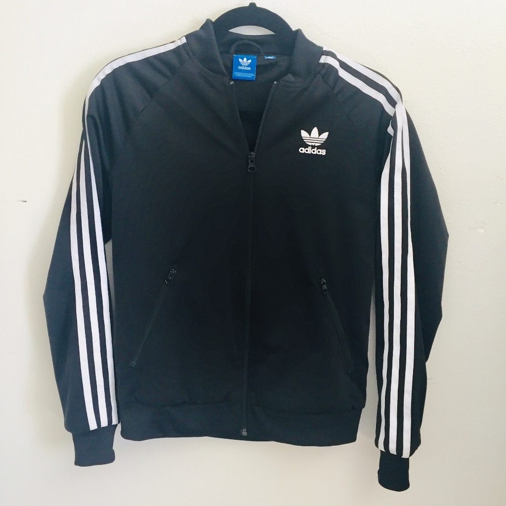 ADIDAS GIRLS Tricot Bomber Zip Jacket - Black - L